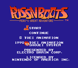 Puss 'n Boots: Pero's Great Adventure title screenshot